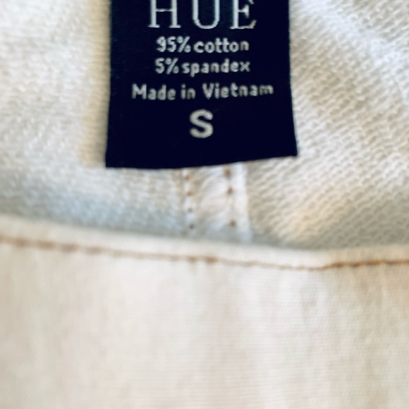 New Hue Cream w/ Brown Stitching Jeggings Legging - Picture 4 of 4